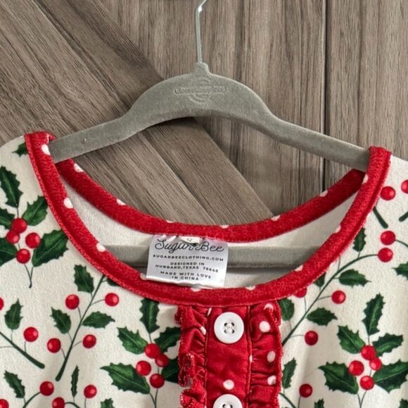 Sugar Bee Christmas Nightgown White Size 8 - Picture 3 of 10